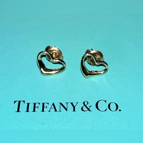 Tiffany & Co. Elsa Peretti 18k Gold Stud Earrings EUC - Picture 4 of 5